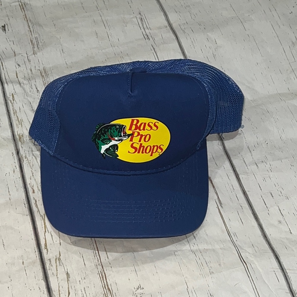 Bass pro shops blue snap back baseball cap